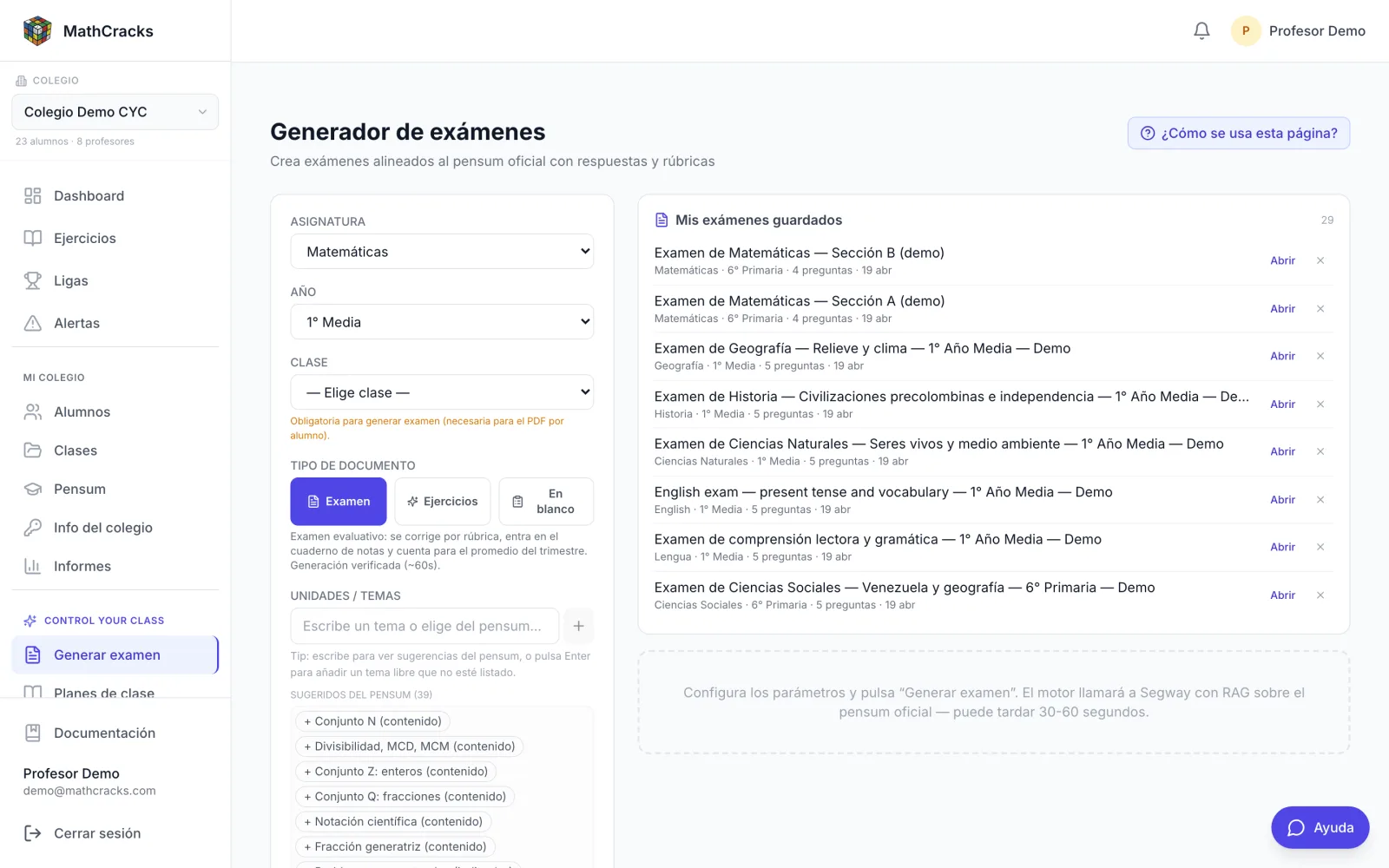 CYC: generador de exámenes