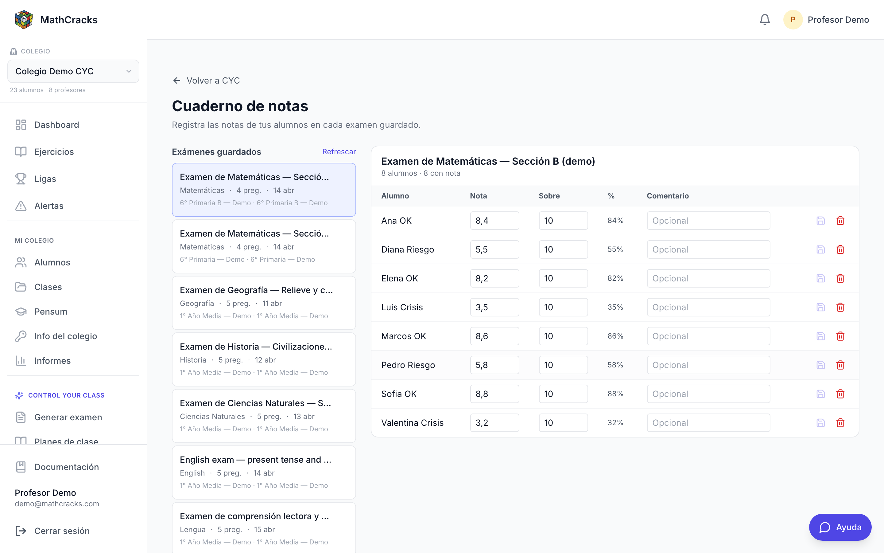 Cuaderno de notas