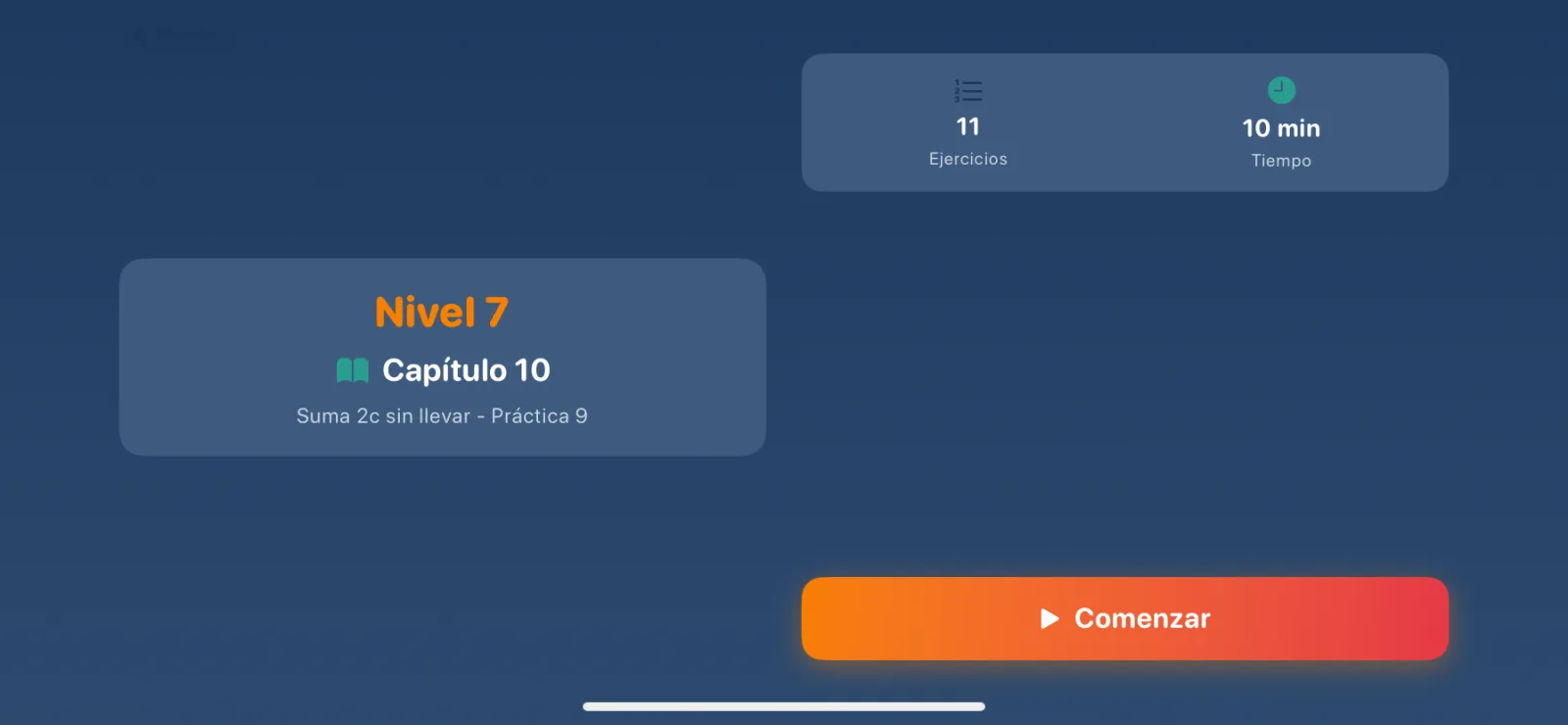 Inicio de sesión de ejercicios - Nivel 7, Capítulo 10
